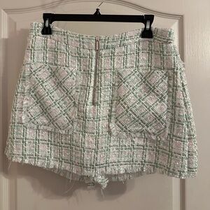 Zara Mint and Blush Tweed Skort size L